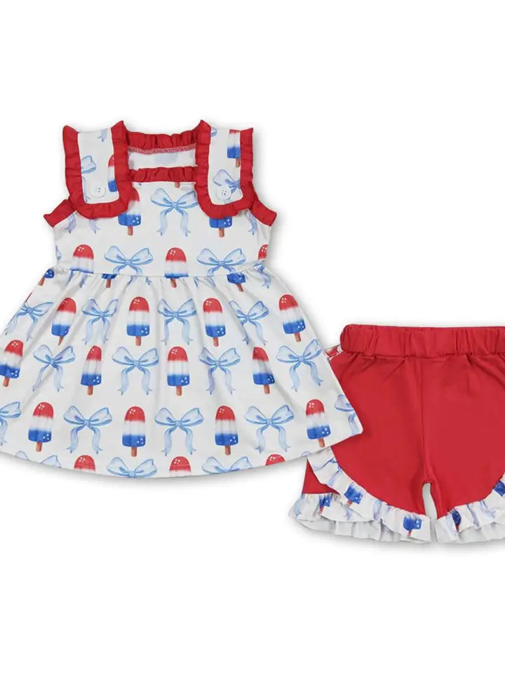 Sleeveless Popsicle Bow Set