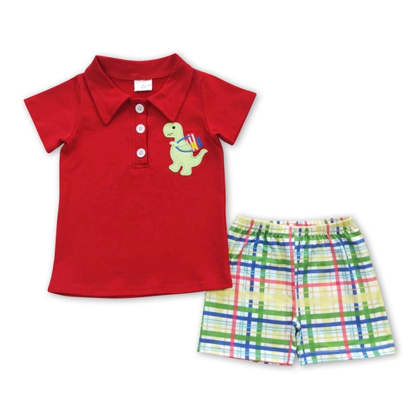 MILK SILK FABRIC! Boys Polo Dino Set