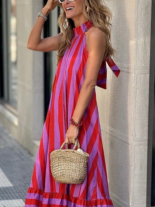 Sunset Stripe Maxi Dress