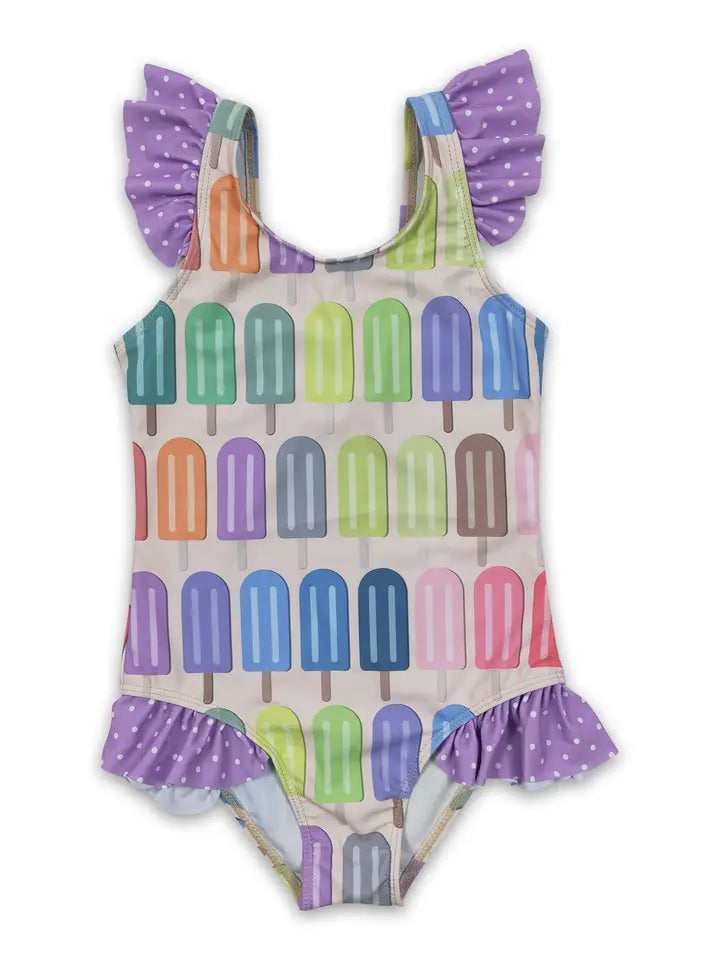 Pastel Popsicle Girls Swimsuit